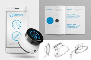 StethoMe儿童日常健康监测精密医疗设备品牌形象策划设计
